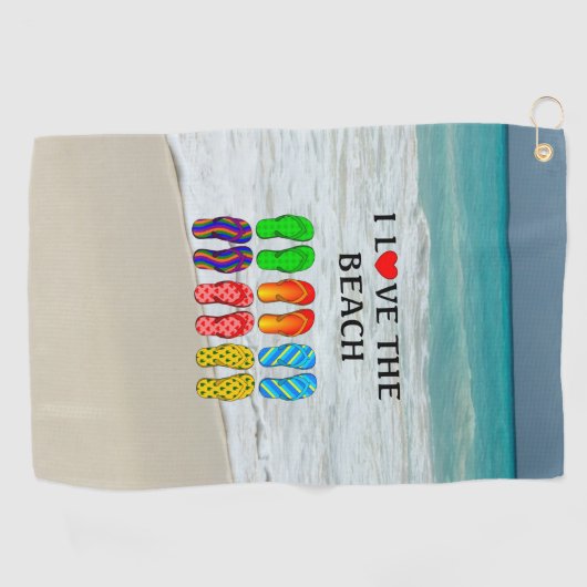Serviette De Golf I Love the Beach (Horizontal)