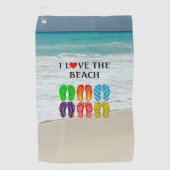 Serviette De Golf I Love the Beach (Devant)