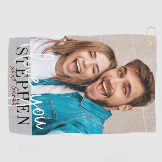 Serviette De Golf I Love You Valentine's Day Photo (Horizontal)