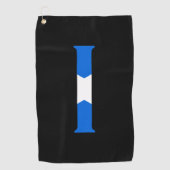 Serviette De Golf I Monogramme superposé sur le drapeau écossais gtt (Devant)