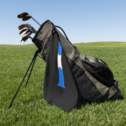 Serviette De Golf I Monogramme superposé sur le drapeau écossais gtt (Vert)