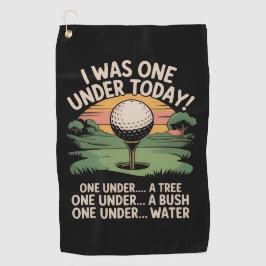 Serviette De Golf I Was One Under Today Funny Golf Lover Golfer Golf (Devant)