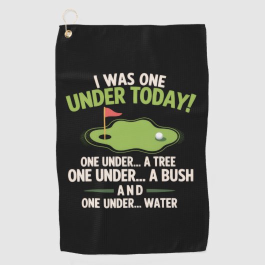 Serviette De Golf I Was One Under Today Golfer Golf Lover Golfing  (Devant)