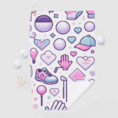 Serviette De Golf Icône de golfeuse rose  (En situation)