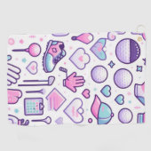 Serviette De Golf Icône de golfeuse rose  (Horizontal)