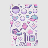Serviette De Golf Icône de golfeuse rose  (Devant)