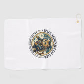 Serviette De Golf Idée cadeau papa chat astronaute spatial - Astrona (Horizontal)