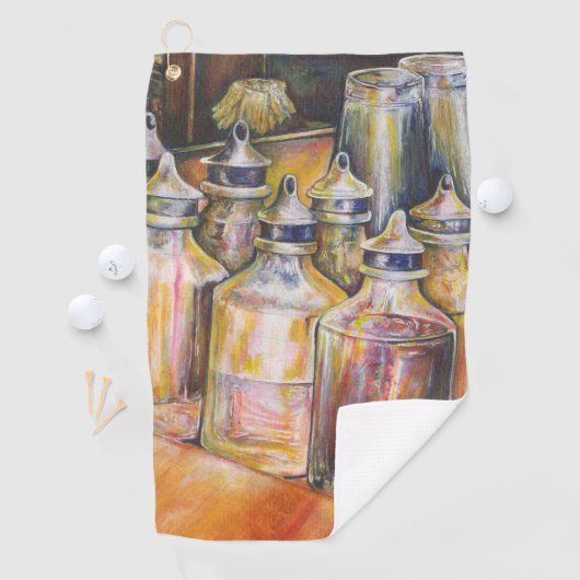 Serviette De Golf Idéography of Golden Light (En situation)