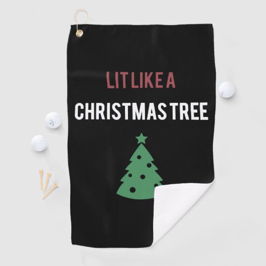 Serviette De Golf illuminé comme un arbre de noël arbre vert noël (En situation)