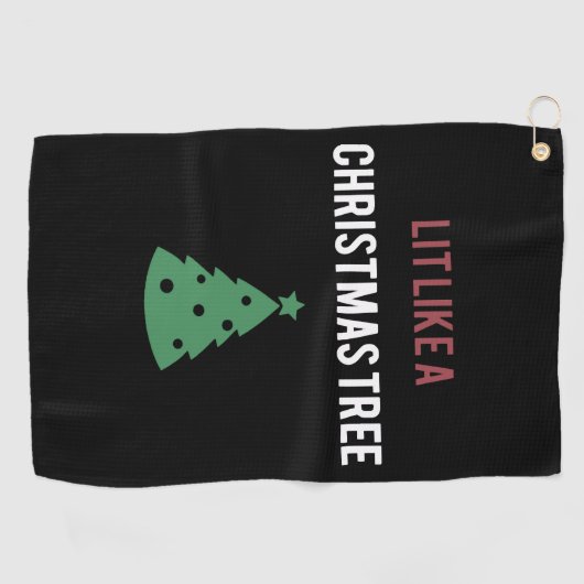 Serviette De Golf illuminé comme un arbre de noël arbre vert noël (Horizontal)