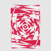 Serviette De Golf Illusion abstraite rouge blanc (Devant)