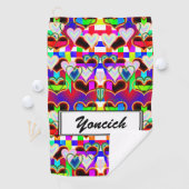 Serviette De Golf Illusion des coeurs par Kenneth Yoncich (En situation)