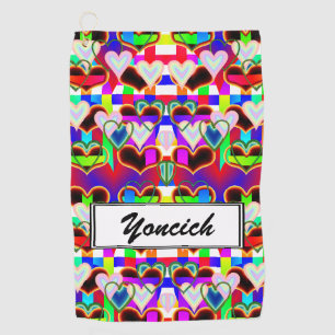 Serviette De Golf Illusion des coeurs par Kenneth Yoncich