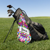 Serviette De Golf Illusion des coeurs par Kenneth Yoncich (Vert)
