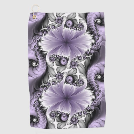 Serviette De Golf Illusion Lilac Abstrait Floral Fractal Art Imagina (Devant)