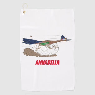 Serviette De Golf Illustration amusante de la caricature d'oiseau du