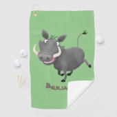 Serviette De Golf Illustration amusante d'un cochon de phacochère af (En situation)