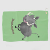 Serviette De Golf Illustration amusante d'un cochon de phacochère af (Horizontal)