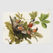 Serviette De Golf Illustration Audubon American Robin Wildlife Bird (Horizontal)