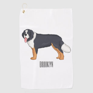 Serviette De Golf Illustration bernoise d'un chien de montagne