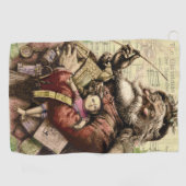 Serviette De Golf Illustration classique de l'arbre du Père Noël joy (Horizontal)