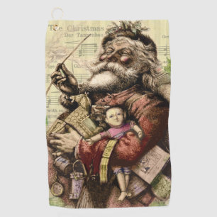 Serviette De Golf Illustration classique de Thomas Nast du Père Noël