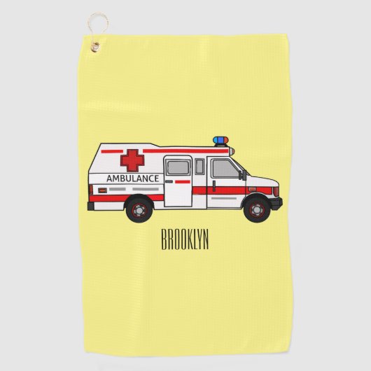 Serviette De Golf Illustration d'ambulance (Devant)