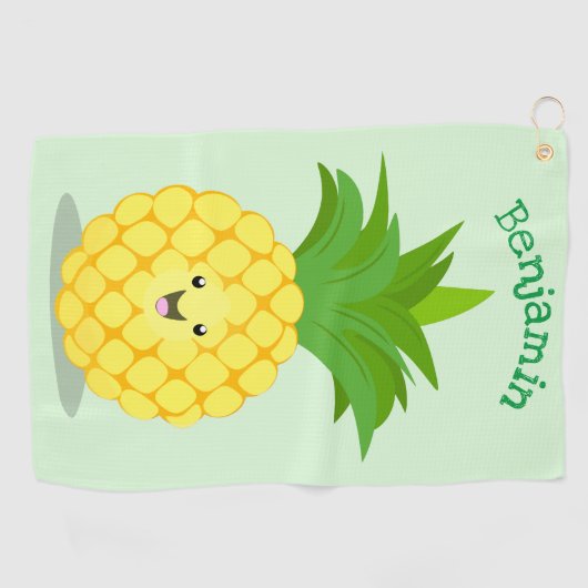 Serviette De Golf Illustration d'ananas mignon (Horizontal)