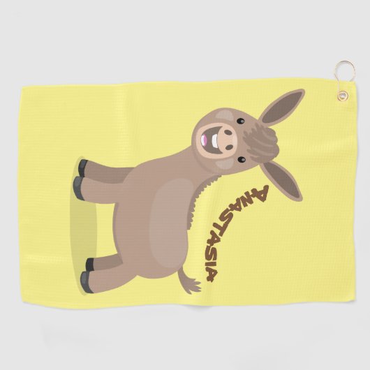 Serviette De Golf Illustration d'âne miniature joyeux (Horizontal)