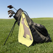 Serviette De Golf Illustration d'âne miniature joyeux (Vert)