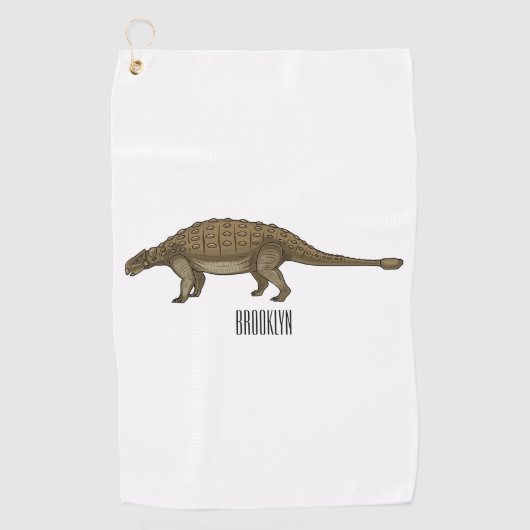 Serviette De Golf Illustration d'Ankylosaurus (Devant)