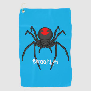 Serviette De Golf Illustration d'araignée noire effrayante