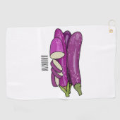 Serviette De Golf Illustration d'aubergine (Horizontal)