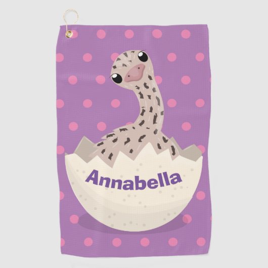 Serviette De Golf Illustration d'autruche pour bébé à couver mignon (Devant)