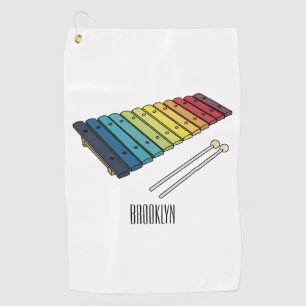 Serviette De Golf Illustration de bande dessinée en Xylophone