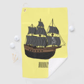 Serviette De Golf Illustration de bateau pirate (En situation)