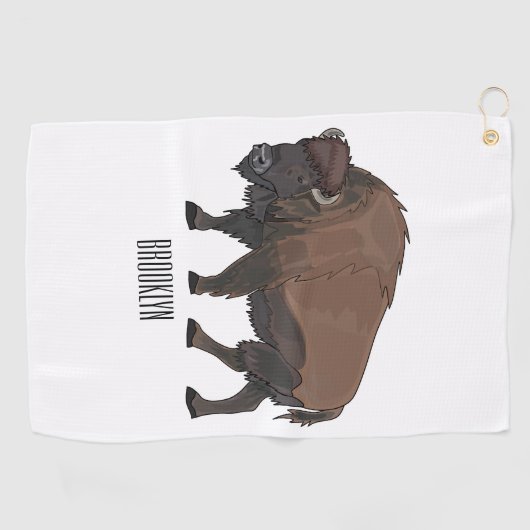 Serviette De Golf Illustration de bison (Horizontal)