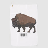 Serviette De Golf Illustration de bison (Devant)