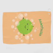 Serviette De Golf Illustration de bulles de chaux vert mou (Horizontal)