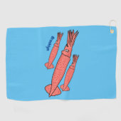 Serviette De Golf Illustration de calamar rose (Horizontal)