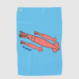 Serviette De Golf Illustration de calamar rose