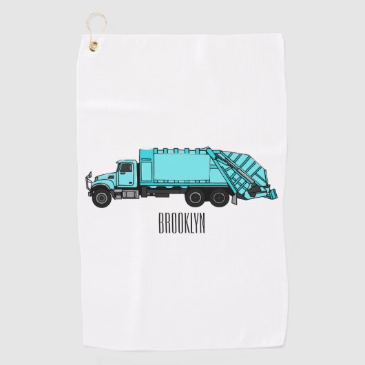 Serviette De Golf Illustration de camion à ordures (Devant)