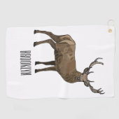 Serviette De Golf illustration de cerf de dessin animé (Horizontal)