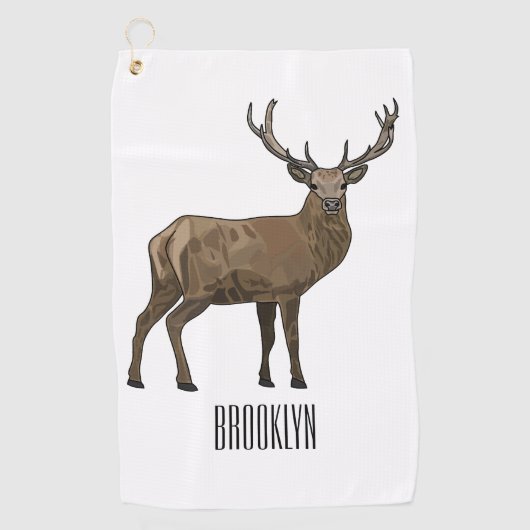 Serviette De Golf illustration de cerf de dessin animé (Devant)