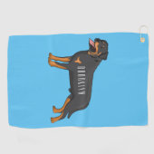 Serviette De Golf Illustration de chien Rottweiler (Horizontal)