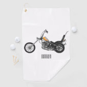 Serviette De Golf Illustration de Chopper Motorcycle 1950 (En situation)