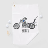 Serviette De Golf Illustration de Chopper Motorcycle 1950 (En situation)