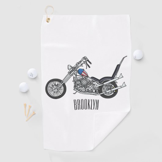 Serviette De Golf Illustration de Chopper Motorcycle 1950 (En situation)