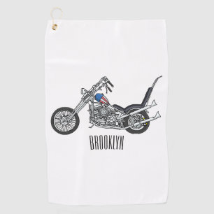 Serviette De Golf Illustration de Chopper Motorcycle 1950