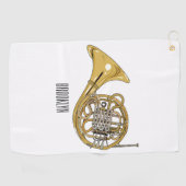 Serviette De Golf Illustration de corne française (Horizontal)